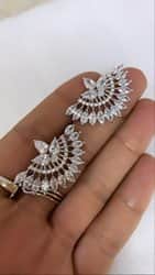 עגיל מניפה קריסטל