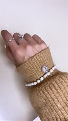 צמיד פנינה אמיתית דגם שובל